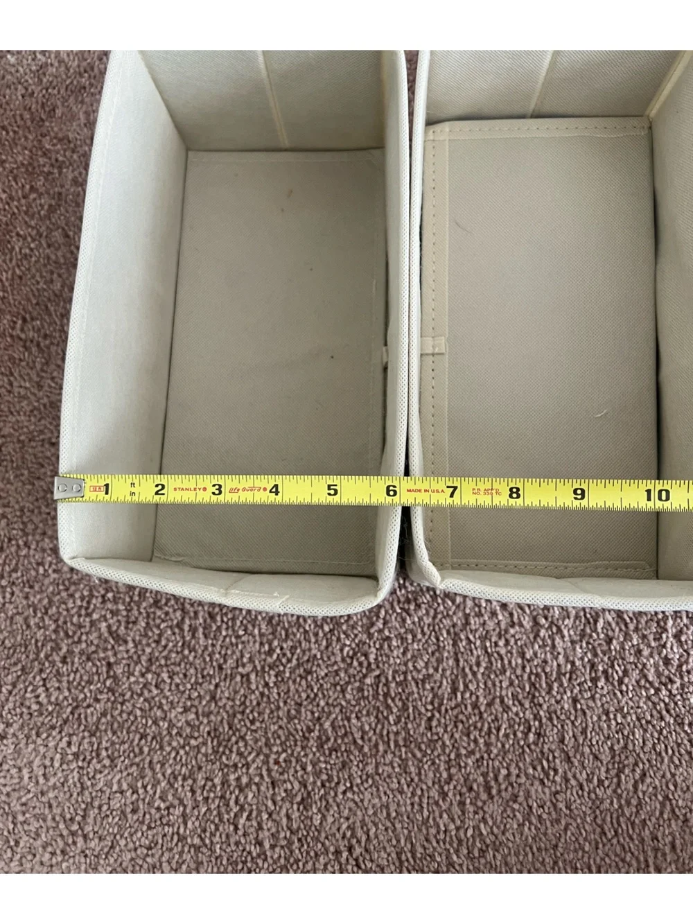 Canvas Storage Bin Set in Cream